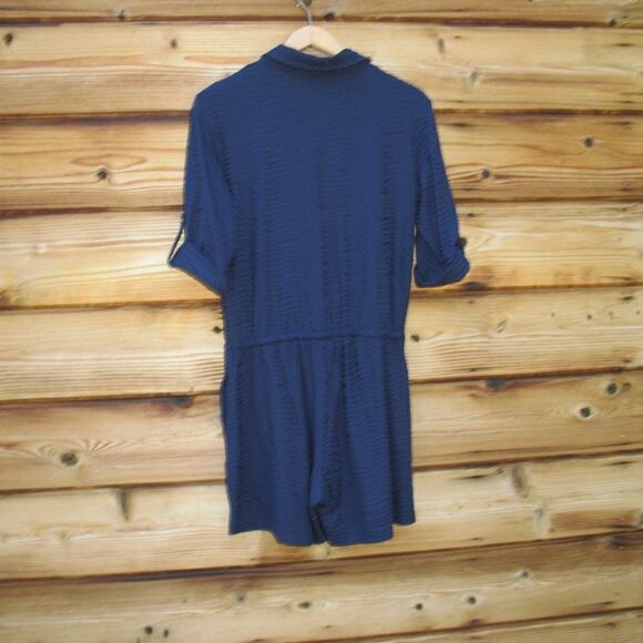 J. MCLAUGHLIN Westport Navy Raffia Jacquard Romper - Picture 7 of 9